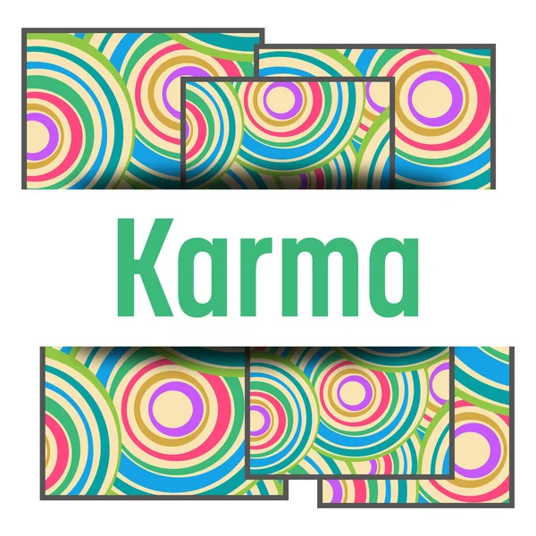 stock image Karma text written over colorful background.