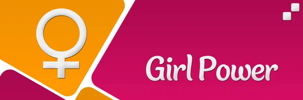 Girl Power Testo Scritto Sfondo Rosa Giallo — Foto Stock