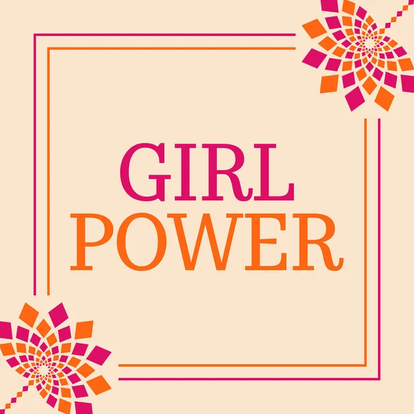 Girl Power Texte Écrit Sur Fond Rose Orange — Photo