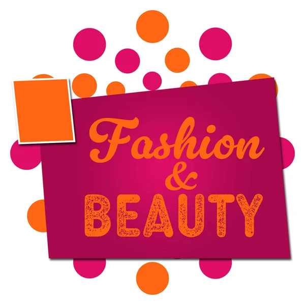 Fashion Beauty Text Written Pink Orange Background — Stock Photo, Image