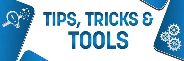 stock image Tips tricks and tools text written over blue background.