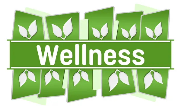 Wellness Concept Image Text Leaves Symbols — Stock Photo, Image