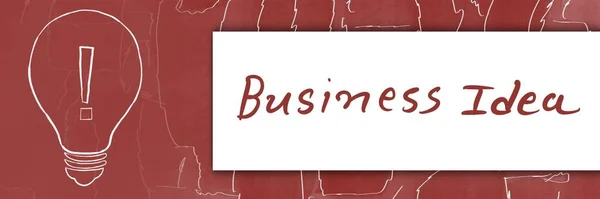 ビジネスアイデアのコンセプトイメージとテキストとバルブシンボル — ストック写真