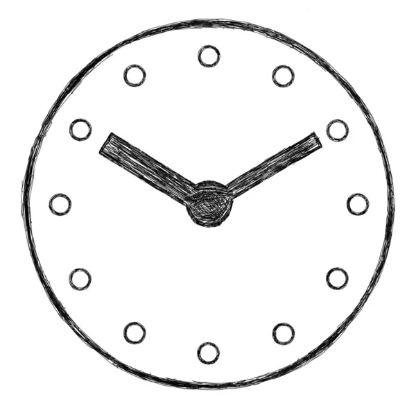 Beyaz Arkaplan Üzerinde Izole Edilmiş Saat Yüzü Çizimi — Stok fotoğraf