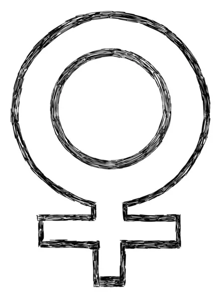 Skizze Des Weiblichen Symbols Isoliert Über Weißem Hintergrund — Stockfoto