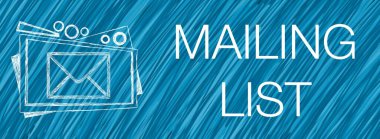 Metin ve zarf sembollü E- posta Listesi konsepti resmi.