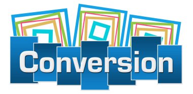 Mavi renkli arkaplanda yazılmış dönüştürme metni.