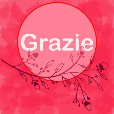 Pembe çiçekli arka planda yazılan teşekkür mesajı.