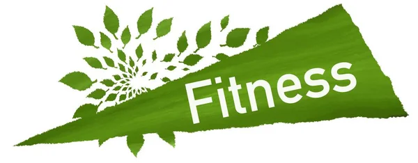 Koncepcja Fitness Tekstami Zielonymi Liśćmi Symboli — Zdjęcie stockowe