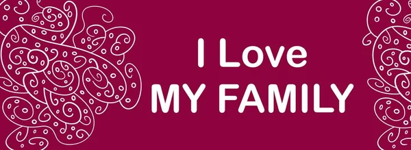 Love Family Text Written Pink Purpurové Pozadí Doodle Element — Stock fotografie