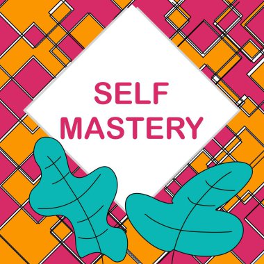 Pembe turuncu arkaplan üzerine yazılmış Kişisel Ustalık metni.