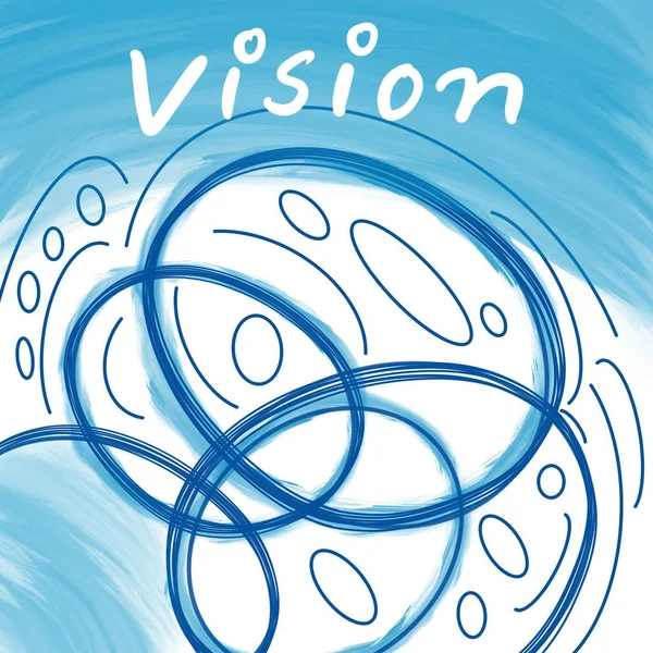 Vision text written over blue background.