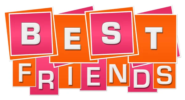 Best Friends Text Written Pink Orange Background — Stock Photo, Image