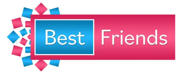 Melhores Amigos Texto Escrito Sobre Fundo Azul Rosa — Fotografia de Stock