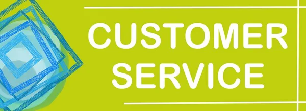 Customer Service Text Written Green Blue Background — Stock Photo, Image