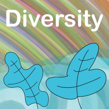 Renkli arkaplan üzerine yazılmış çeşitlilik metni.