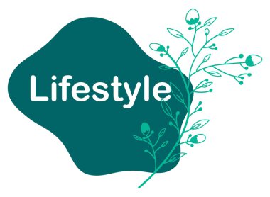 Turkuaz çiçek arkaplanı üzerine yazılmış yaşam tarzı metni.