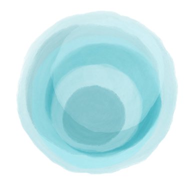 Beyaz arkaplan üzerinde turkuaz dairesel resim ögesi izole.