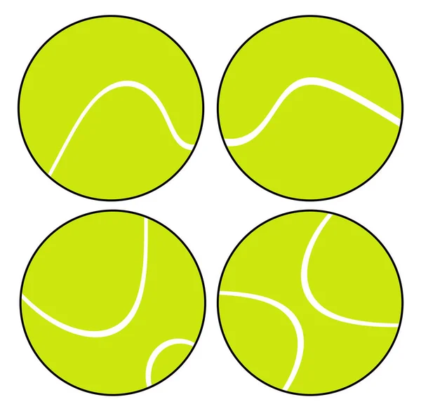 Isolierte Illustration Des Clip Art Sets Für Tennisbälle — Stockfoto