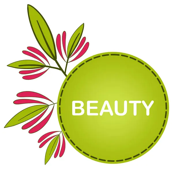 Beauty Text Written Green Background Foliage Element — Stock Photo, Image