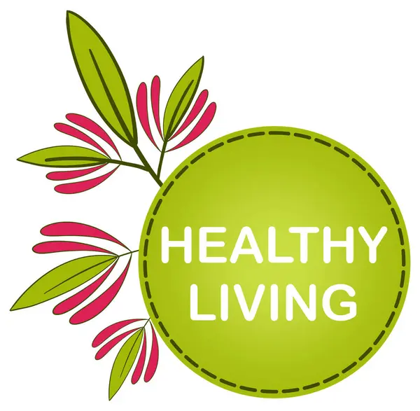 Healthy Living Text Written Green Background Foliage Element — Stock Photo, Image