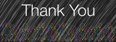 Thank You concept image with text and bulb symbols.