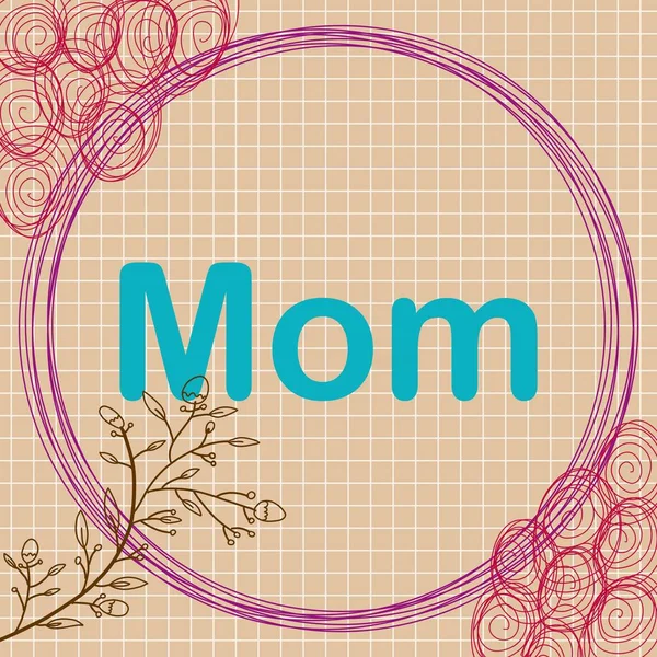 Moeder Tekst Geschreven Roze Vrouwelijke Achtergrond — Stockfoto