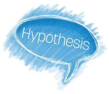 Mavi arkaplanda yorum sembollü varsayım metni.