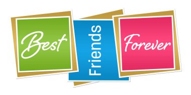 En iyi arkadaşlar renkli arkaplanda yazılmış metinler.