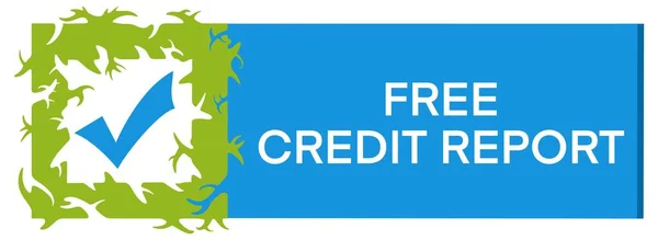 Free Credit Report concept image with text and tick mark symbol.