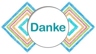 Renkli arkaplan üzerine yazılmış teşekkür metni.