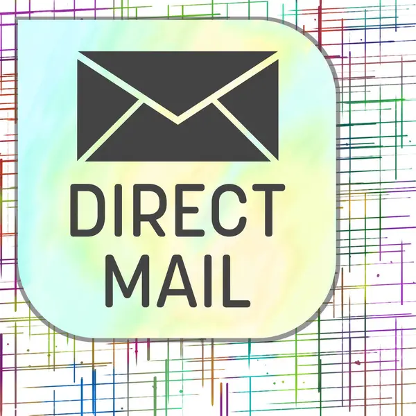 Direct Mail text written over colorful background.