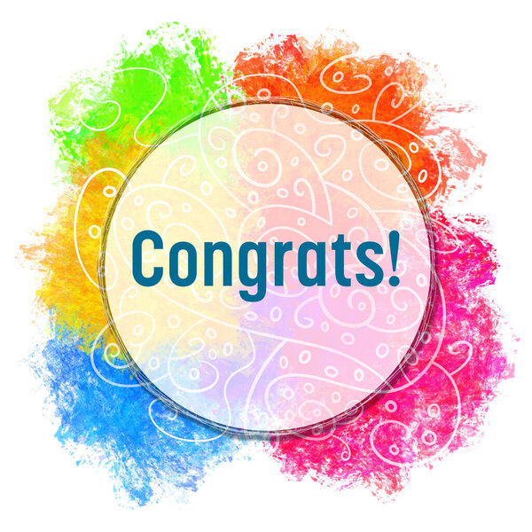 Congrats Text Written Colorful Background Abstract Doodle Element — Stock Photo, Image