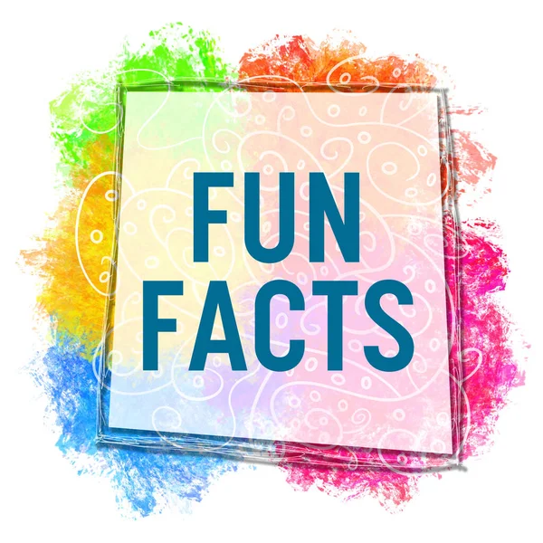 Fun Facts text written over colorful background with abstract doodle element.