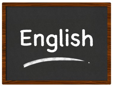 Tahta üzerine tebeşirle yazılmış İngilizce metin.