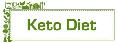 Metin ve sağlık sembolleriyle Keto Diyet konsepti resmi.