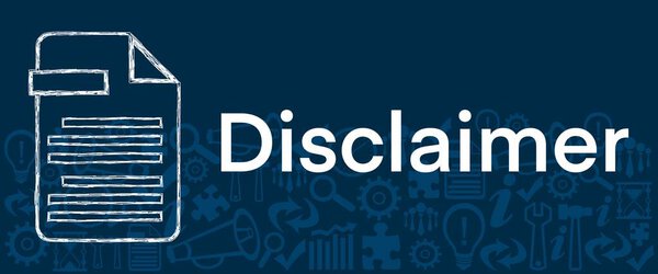 Изображение концепции отказа от ответственности с текстовым и файловым символом.