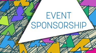 Etkinlik sponsor metni renkli arkaplan üzerine yazılmış.