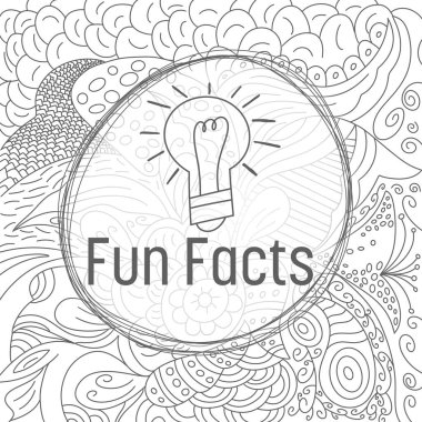 Karalama ögesi ile siyah ve beyaz arkaplan üzerine yazılmış eğlenceli gerçekler metni.