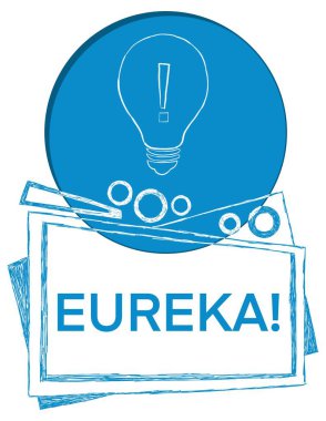 Metin ve ampul sembollü Eureka konsept resmi.