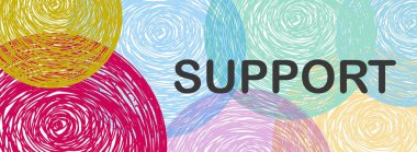 Renkli arkaplan üzerine yazılmış metni destekle.