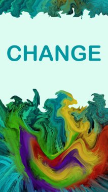 Renkli arkaplanda yazılmış metni değiştir.