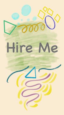 Renkli arkaplan üzerine yazılmış metni işe al.