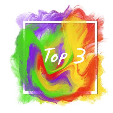 Renkli arkaplan üzerine yazılmış en iyi üç metin.