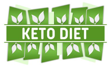 Metin ve yeşil yapraklı Keto Diyet konsept resmi.