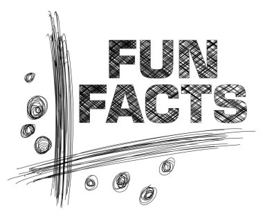 Beyaz arkaplan üzerinde çapraz çizgi dokusu olan eğlenceli gerçekler metni.