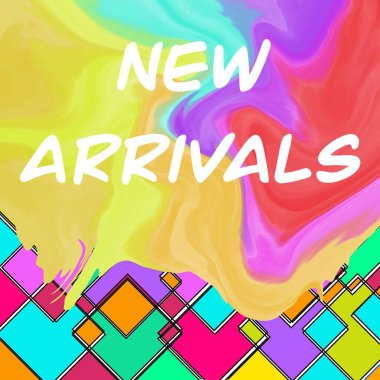 Yeni gelenler metin renkli arka plan üzerinde yazılmış.