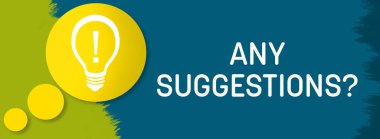 Metin ve ampul sembollü herhangi bir öneri konsept resmi.