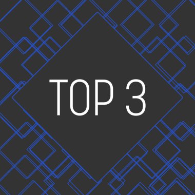 Koyu arkaplanda mavi ızgara desenli en iyi üç metin.