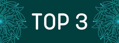 Mandala elementi ile turkuaz deniz mavisi arkaplanı üzerine yazılmış en iyi üç metin.